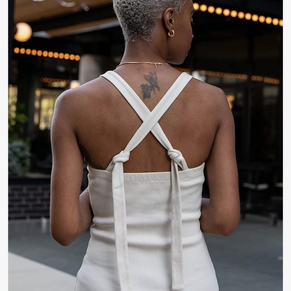 The Drop Women's Whisper White Strappy Rib Midi Dress by @signedblake - XS - Picture 4 of 7